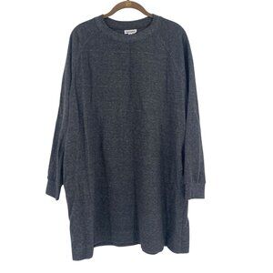 Frank & Oak Women’s Size XL Sweatshirt Dress Heather Gray Pockets Organic Cotton